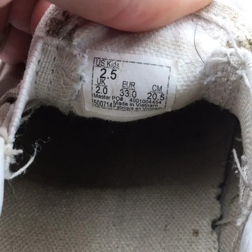 Vans White Stained Slip On Shoes US Kids 2.5